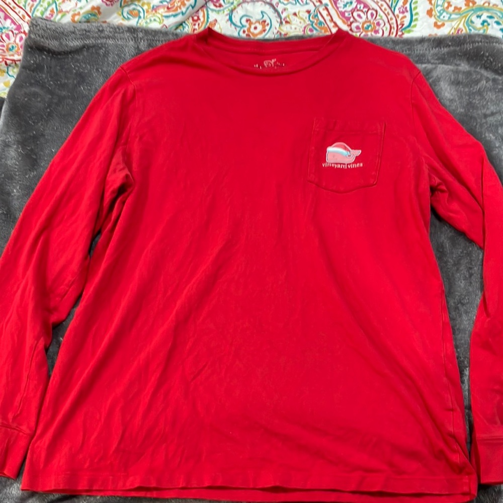 Vineyard vines Christmas, longsleeve, red T-shirt